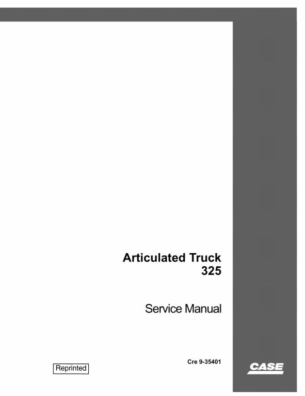 Case Articulated Truck 325 Service Manual PDF