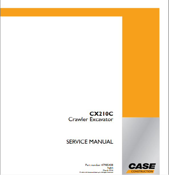 Case CX210C Crawler Excavator LC Tier 3 LATAM Service Manual PDF