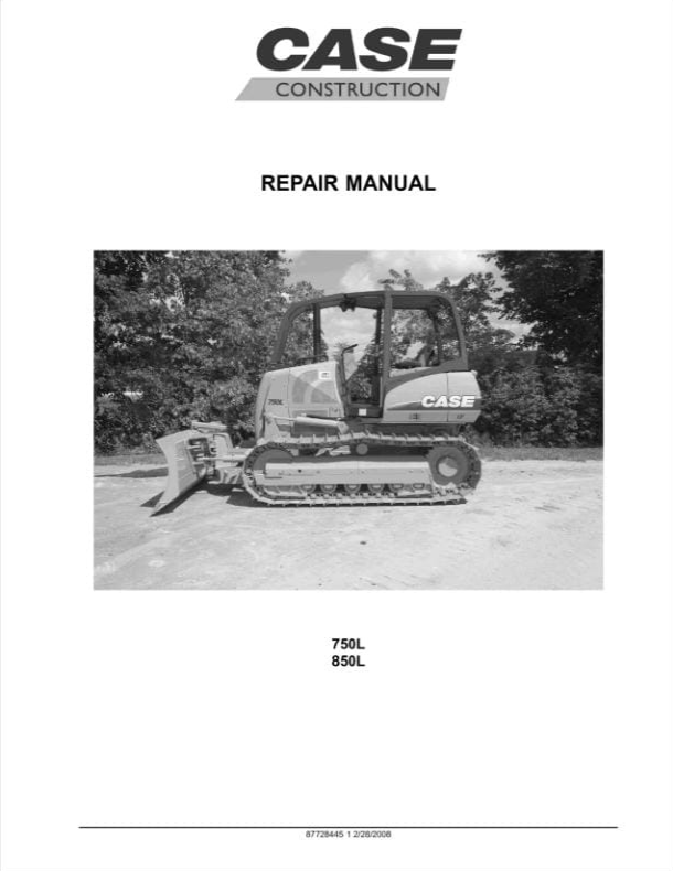 Case Crawler Dozer 750L, 850L Tier 3 Repair Manual PDF – Service & Maintenance Guide