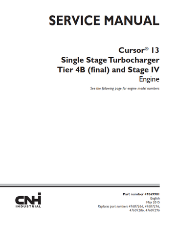 Case Engine CNH CURSOR 13 Tier 4B (Final) Stage IVB Service
