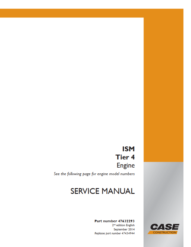 Case Engine Cummin ISM Tier 4 Service Manual PDF