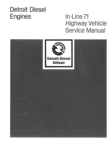 Case Engine Detorit INLINE 71 Service