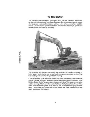 Case Excavator 9040B Operator