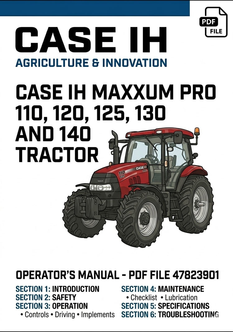 Case IH Maxxum 110, 120, 125, 130 and 140 Pro Tractor Operator’s Manual - PDF File Download