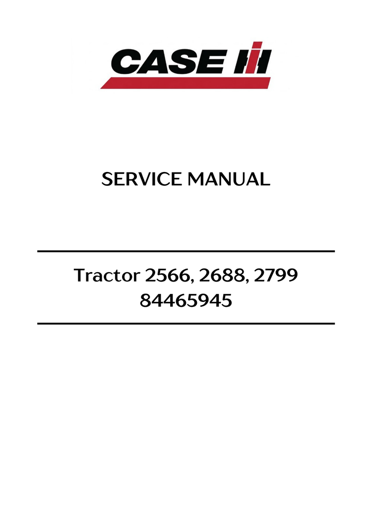Case IH Tractor 2566, 2688, 2799 Service Manual 84465945 PT PDF