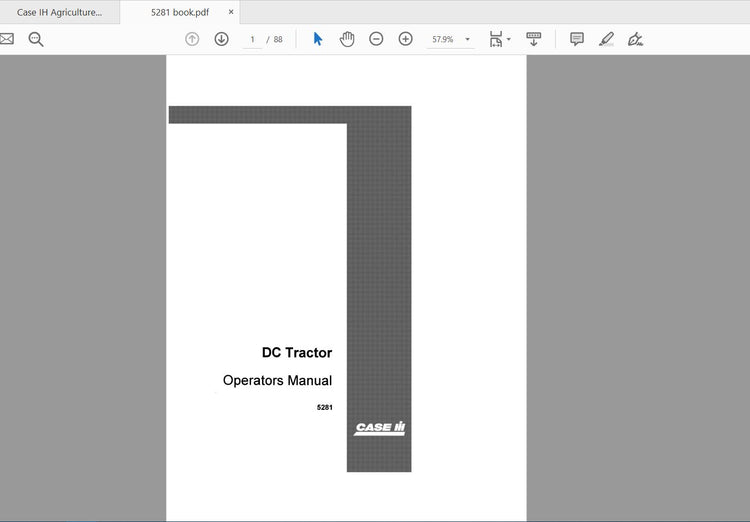CASE IH TRACTOR DC 5281 OPERATOR’S MANUAL - PDF FILE