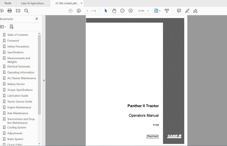 CASE IH Steiger Panther II Operator’s Manual 37-042 PDF