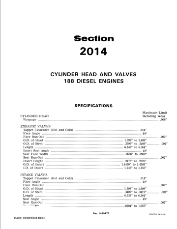Case Loader 480 SERIES B Service