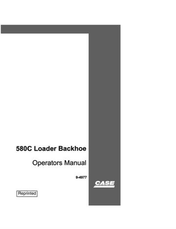 Case Loader Backhoe 580C Operator