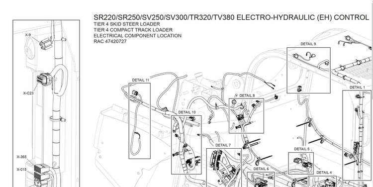 Case Loader SR220 to TV380 Electrical Component Location Manual PDF