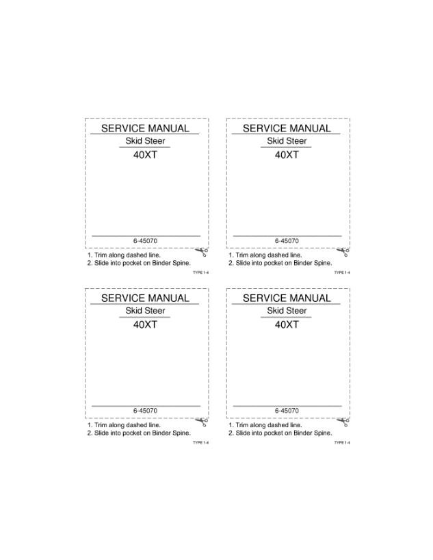 Case Skid Steer 40XT Service Manual PDF