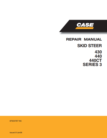 Case Skid Steer 430, 440 CT SERIES 3 Repair