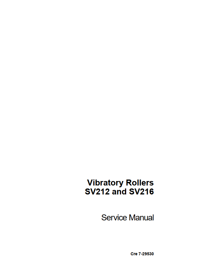 Case Vibratory Roller SV212, SV216 Service Manual PDF