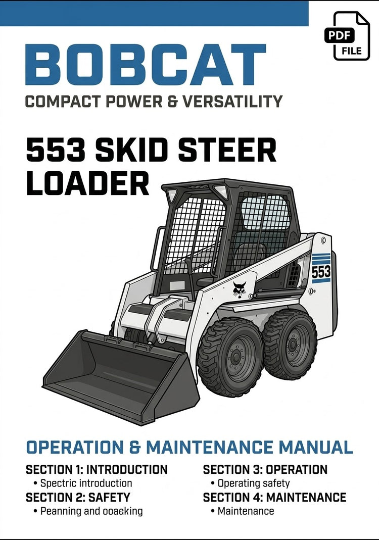 BOBCAT 553 SKID STEER LOADER OPERATION & MAINTENANCE MANUAL - PFD FILE