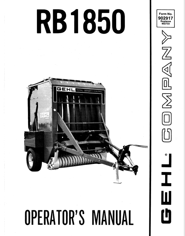 GEHL RB1850 (902917) OPERATOR MANUAL PDF DOWNLOAD