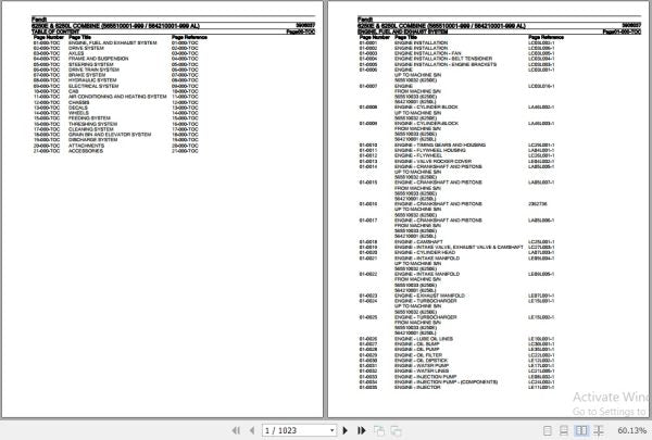 FENDT COMBINE 6250E AND 6250L 3906037 11.2018 SPARE PARTS CATALOGUE MANUAL - PDF FILE