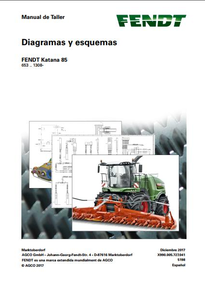 FENDT Forage Harvester Katana 85 VIN 653 21 00101 Operator & Workshop Wiring Diagram Manual PDF