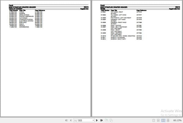 FENDT HARVESTING DYNAFLEX DRAPER HEADER 9340 652418 10.2020 SPARE PARTS CATALOGUE MANUAL - PDF FILE