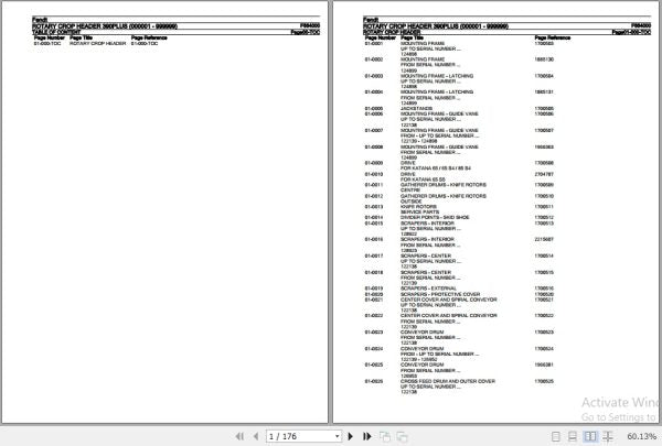 FENDT HARVESTING ROTARY CROP HEADER 390PLUS F664000 08.2020 SPARE PARTS CATALOGUE MANUAL - PDF FILE
