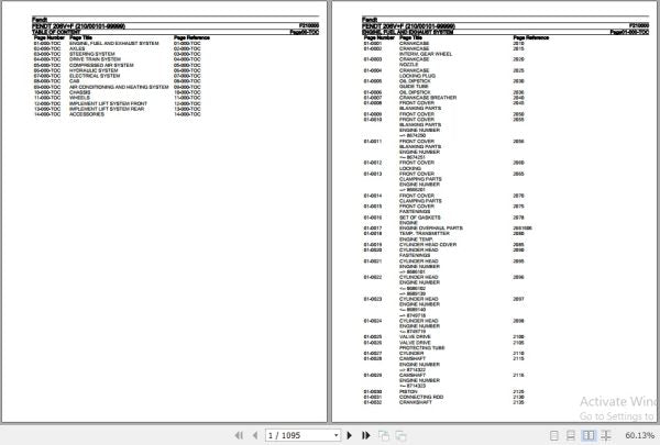 FENDT TRACTOR 206V+F F210000 09.2020 SPARE PARTS CATALOGUE MANUAL - PDF FILE
