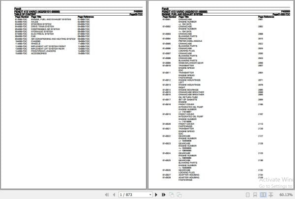 FENDT TRACTOR 413 VARIO F402000 11.2018 SPARE PARTS CATALOGUE MANUAL - PDF FILE