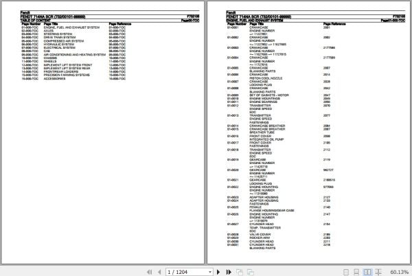 FENDT TRACTOR 714NA SCR F732105 10.2020 SPARE PARTS CATALOGUE MANUAL - PDF FILE