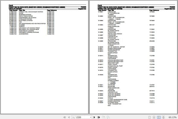 FENDT TRACTOR 824 S4 F840003 10.2019 SPARE PARTS CATALOGUE MANUAL - PDF FILE