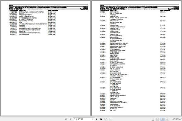 FENDT TRACTOR 933 S4 F952003 10.2020 SPARE PARTS CATALOGUE MANUAL - PDF FILE