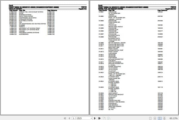 FENDT TRACTOR 936NA S4 F953105 10.2020 SPARE PARTS CATALOGUE MANUAL - PDF FILE
