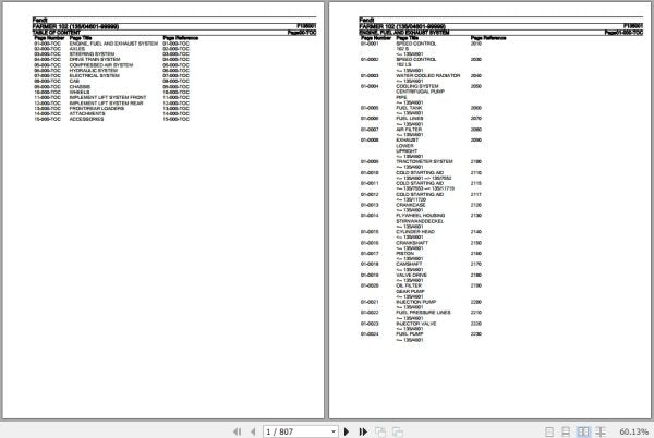 FENDT TRACTOR FARMER 102 F135001 11.2018 SPARE PARTS CATALOGUE MANUAL - PDF FILE