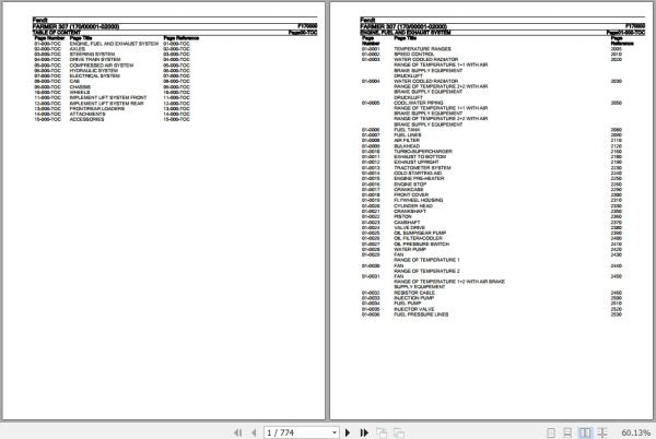 FENDT TRACTOR FARMER 307 F170000 11.2018 SPARE PARTS CATALOGUE MANUAL - PDF FILE