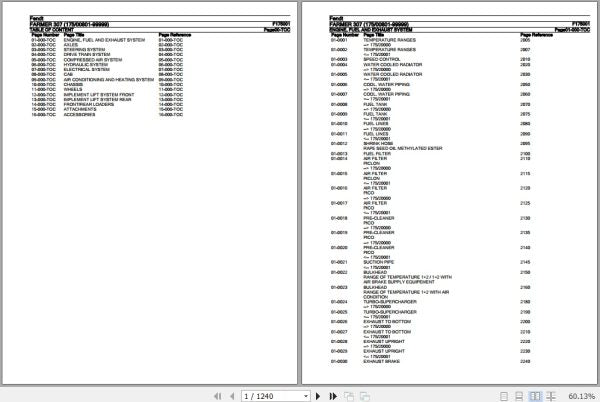 FENDT TRACTOR FARMER 307 SPARE PARTS CATALOGUE MANUAL - PDF FILE