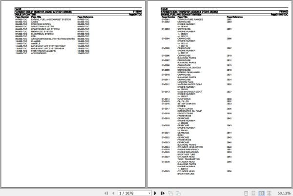 FENDT TRACTOR FARMER 308 F118000 10.2018 SPARE PARTS CATALOGUE MANUAL - PDF FILE