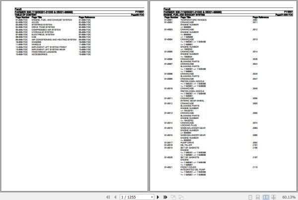 FENDT TRACTOR FARMER 308 F118001 01.2020 SPARE PARTS CATALOGUE MANUAL - PDF FILE