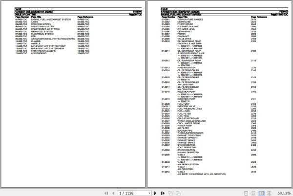 FENDT TRACTOR FARMER 308 F308000 09.2020 SPARE PARTS CATALOGUE MANUAL - PDF FILE