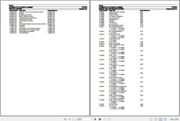 FENDT TRACTOR FARMER 312 F312000 09.2020 SPARE PARTS CATALOGUE MANUAL - PDF FILE