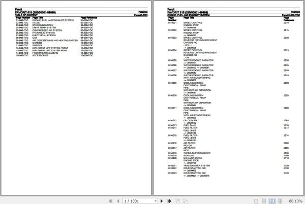 FENDT TRACTOR FAVORIT 615 F285000 11.2018 SPARE PARTS CATALOGUE MANUAL - PDF FILE