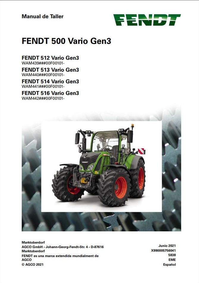 Fendt 512 513 514 516 Vario Gen3 Workshop Manual 5838 PDF