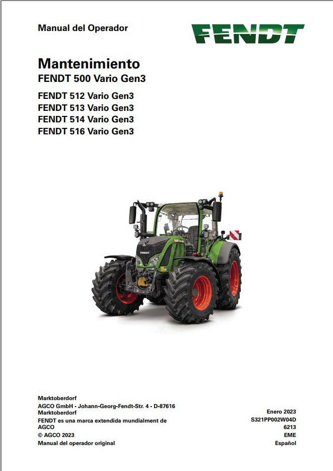 Fendt 512 513 514 516 Vario Gen3 Maintenance Manual 6213 PDF