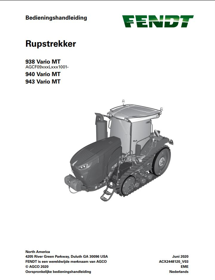 Fendt 938 940 943 Vario MT Operator Manual ACX2448120_V03 NL-01 PDF