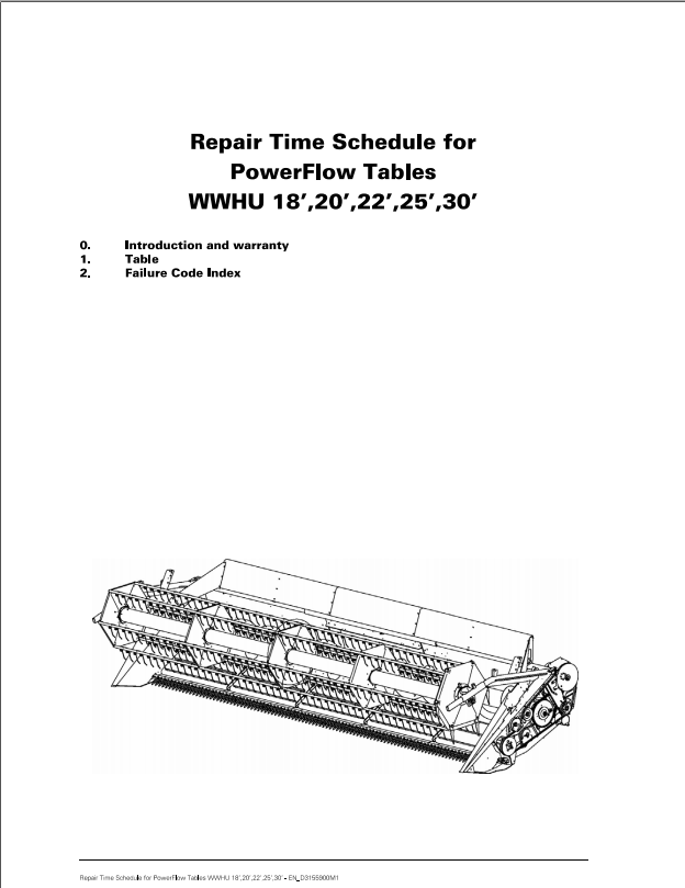 Fendt Eu Harvesting Cutting Table PowerFlow Repair Time Schedule Manual 2010 – D3155900 PDF