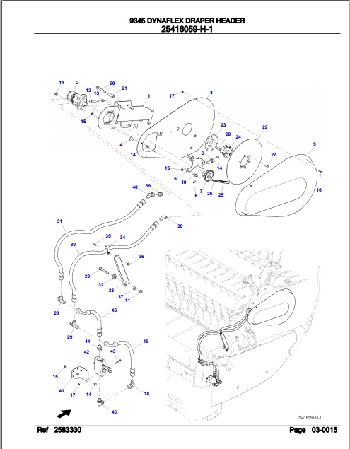 Fendt Harvesting Dynaflex Draper Header 9345 Parts Catalog Manual 652419 10.2020 PDF