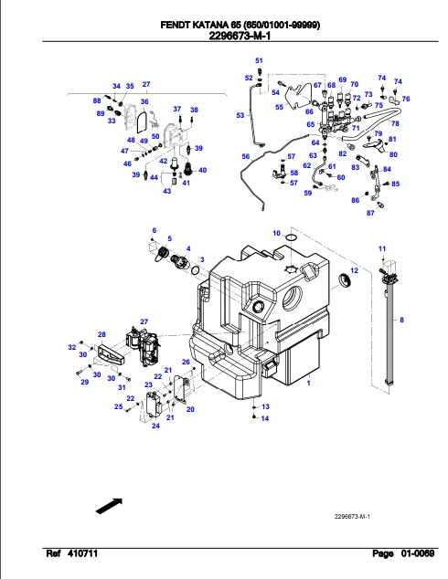 Fendt Harvesting Katana 65 Parts Catalog Manual F650000 10.2020 PDF