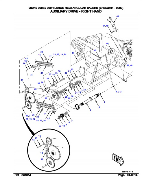 Fendt Large Rectangular Baler 990N 990S 990R Parts Catalog Manual 79035998 07.2014 PDF