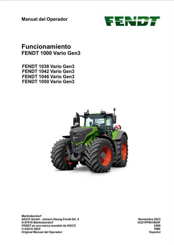 Fendt Tractor 1000 Vario Gen3 VIN 544 545 546 547 Service Diagram Manual PDF