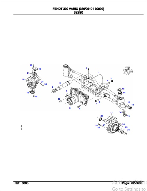 Fendt Tractor 309 Vario Parts Catalog Manual F336000 06.2020 PDF