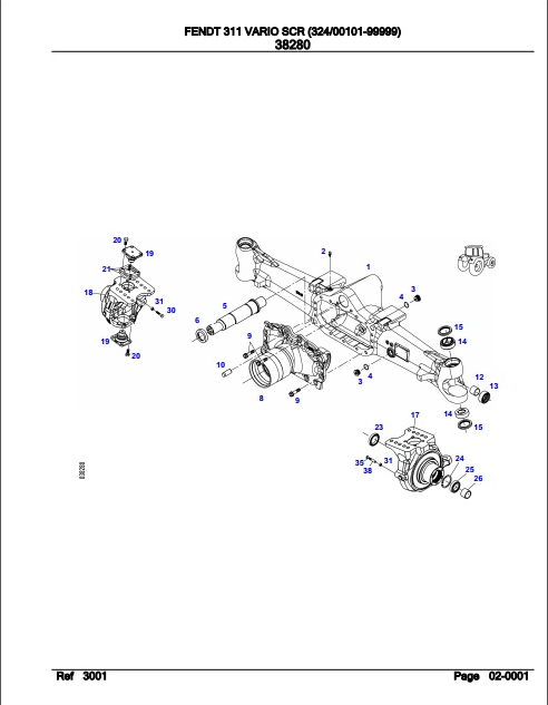 Fendt Tractor 311 Vario SCR Parts Catalog Manual F324000 06.2020 PDF