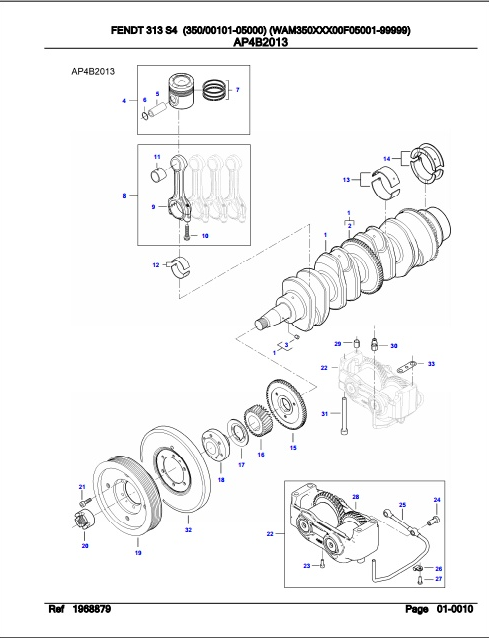 Fendt Tractor 313 S4 Parts Catalog Manual F350000 06.2020 PDF