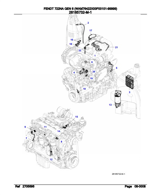 Fendt Tractor 722NA Gen 6 Parts Catalog Manual F764105 09.2020 PDF