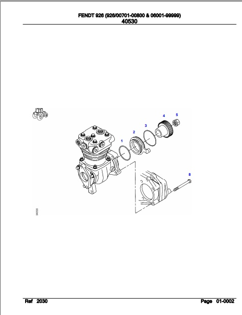 Fendt Tractor 926 Parts Catalog Manual F926002 10.2020 PDF
